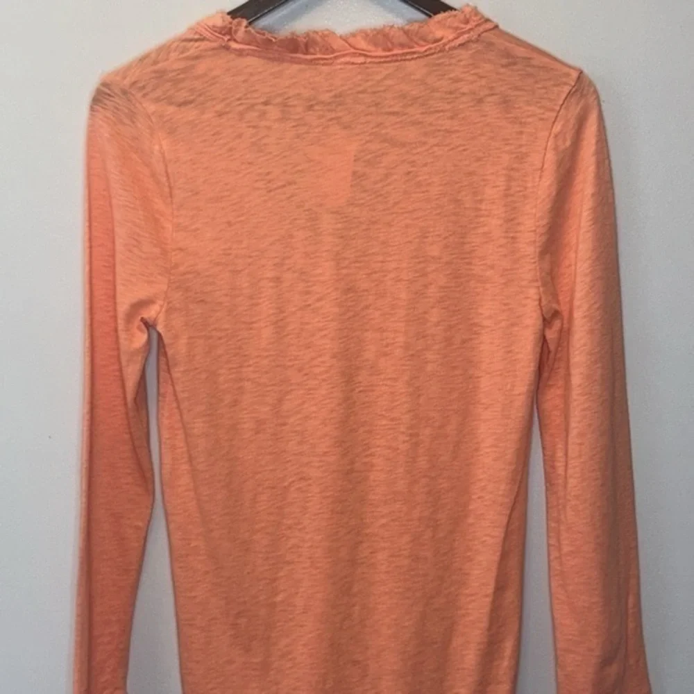 J.Crew Orange 3/4 Sleeve/ Ruffled‎ V-Neck/Blouse/ Size Medium 